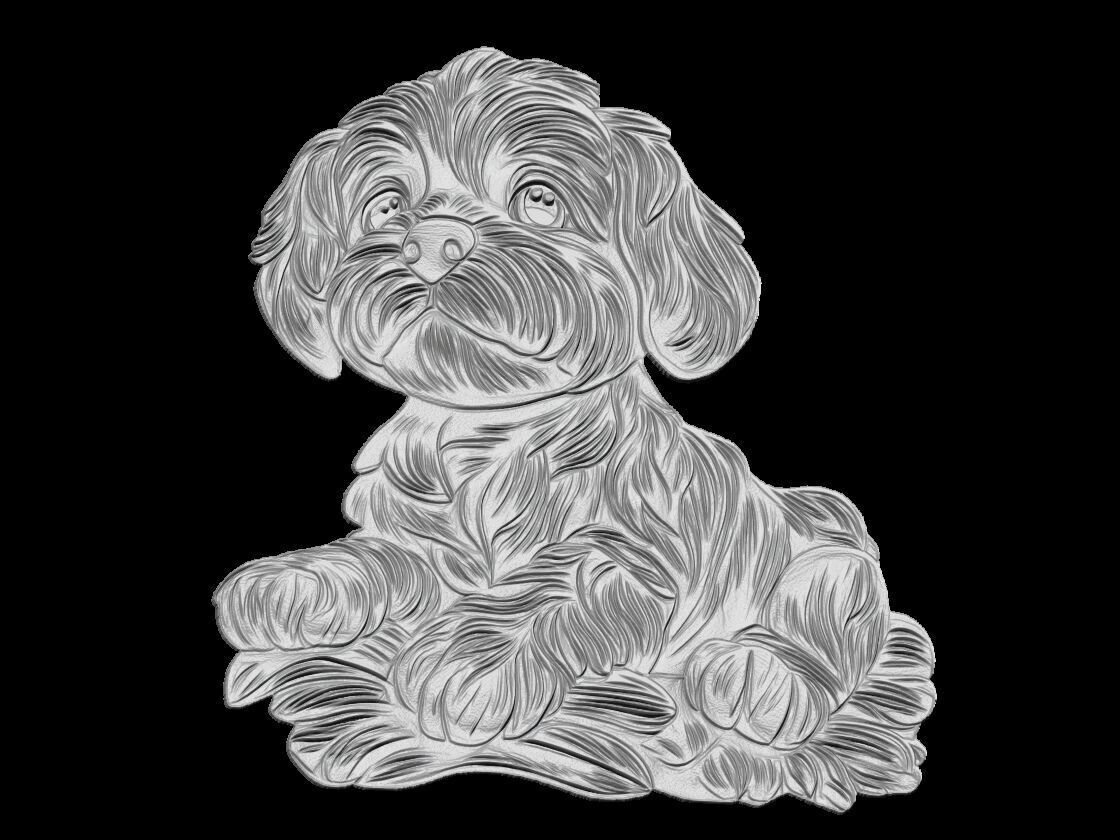 Cute Puppy Sculpture 3D print model_4