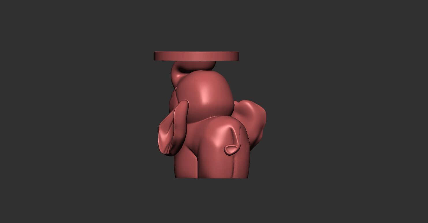 Decorative Elephant Table 3D Model Cute Animal Figurine 3D print model_4