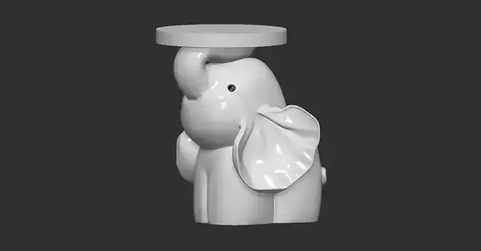 Decorative Elephant Table 3D Model Cute Animal Figurine