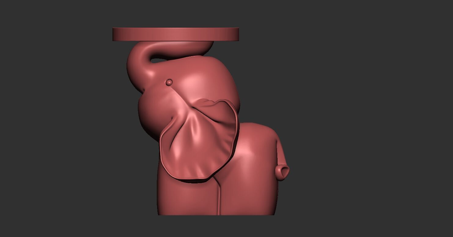 Decorative Elephant Table 3D Model Cute Animal Figurine 3D print model_1