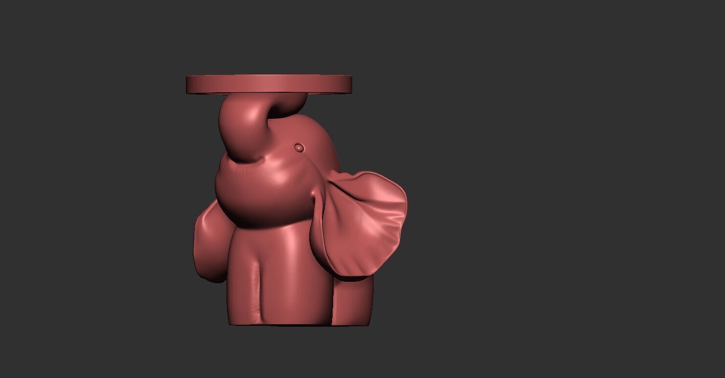 Decorative Elephant Table 3D Model Cute Animal Figurine 3D print model_2