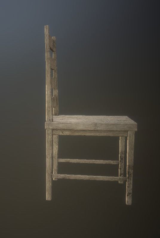 Low-Poly Wooden Chair PBR Beech Low-poly 3D model_4