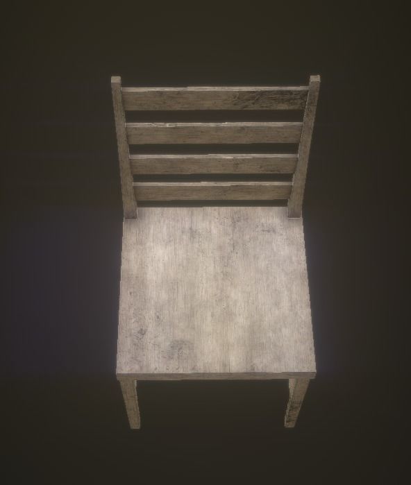 Low-Poly Wooden Chair PBR Beech Low-poly 3D model_1