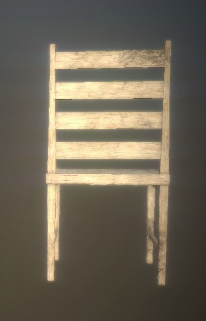 Low-Poly Wooden Chair PBR Beech Low-poly 3D model_2