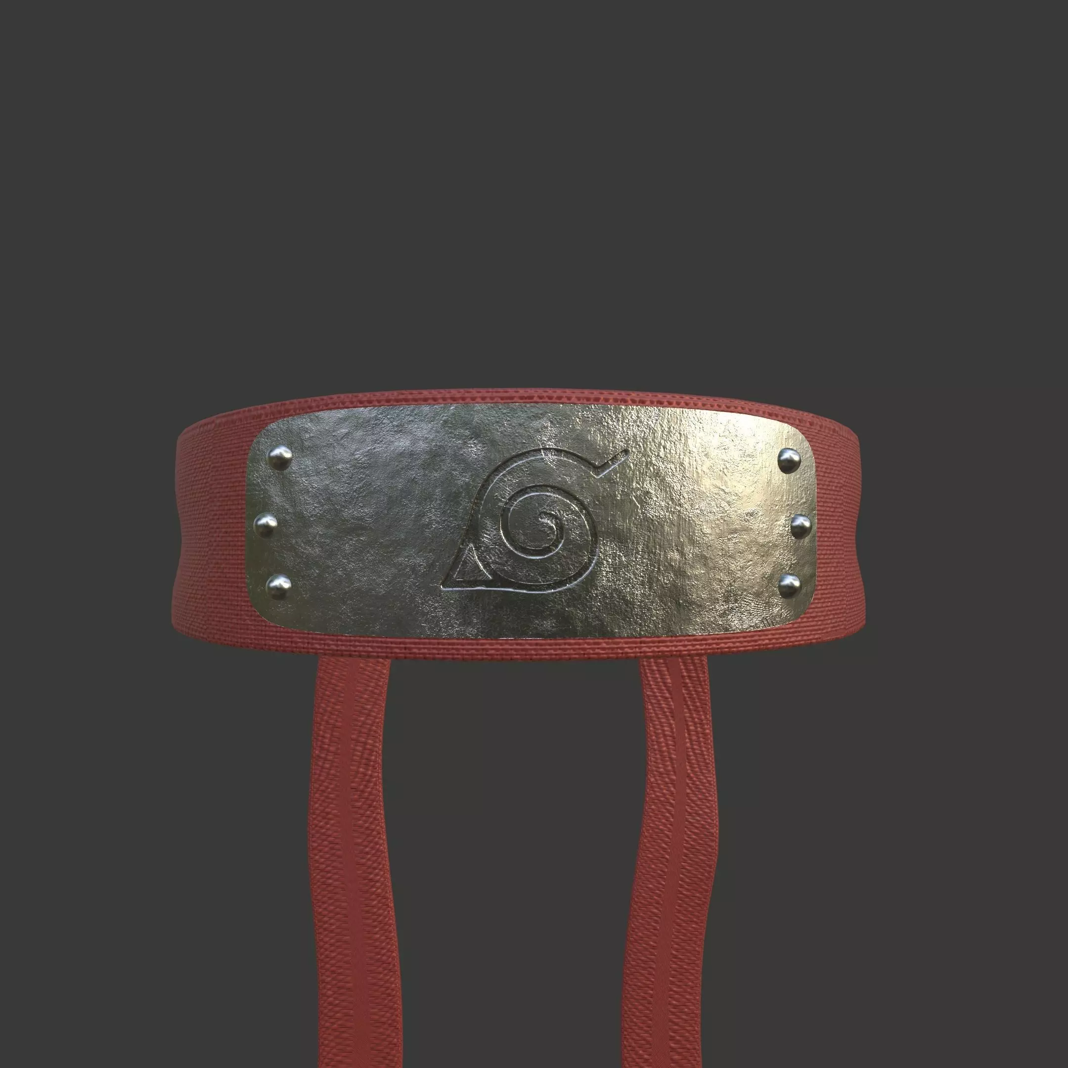 Konoha Red Headband PBR High Poly 3D model
