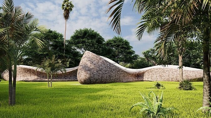 Futuristic 3D building 3D model