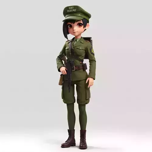 Female Army 3D Model Low-poly 3D model Female Army 3D Model Low-poly 3D model
