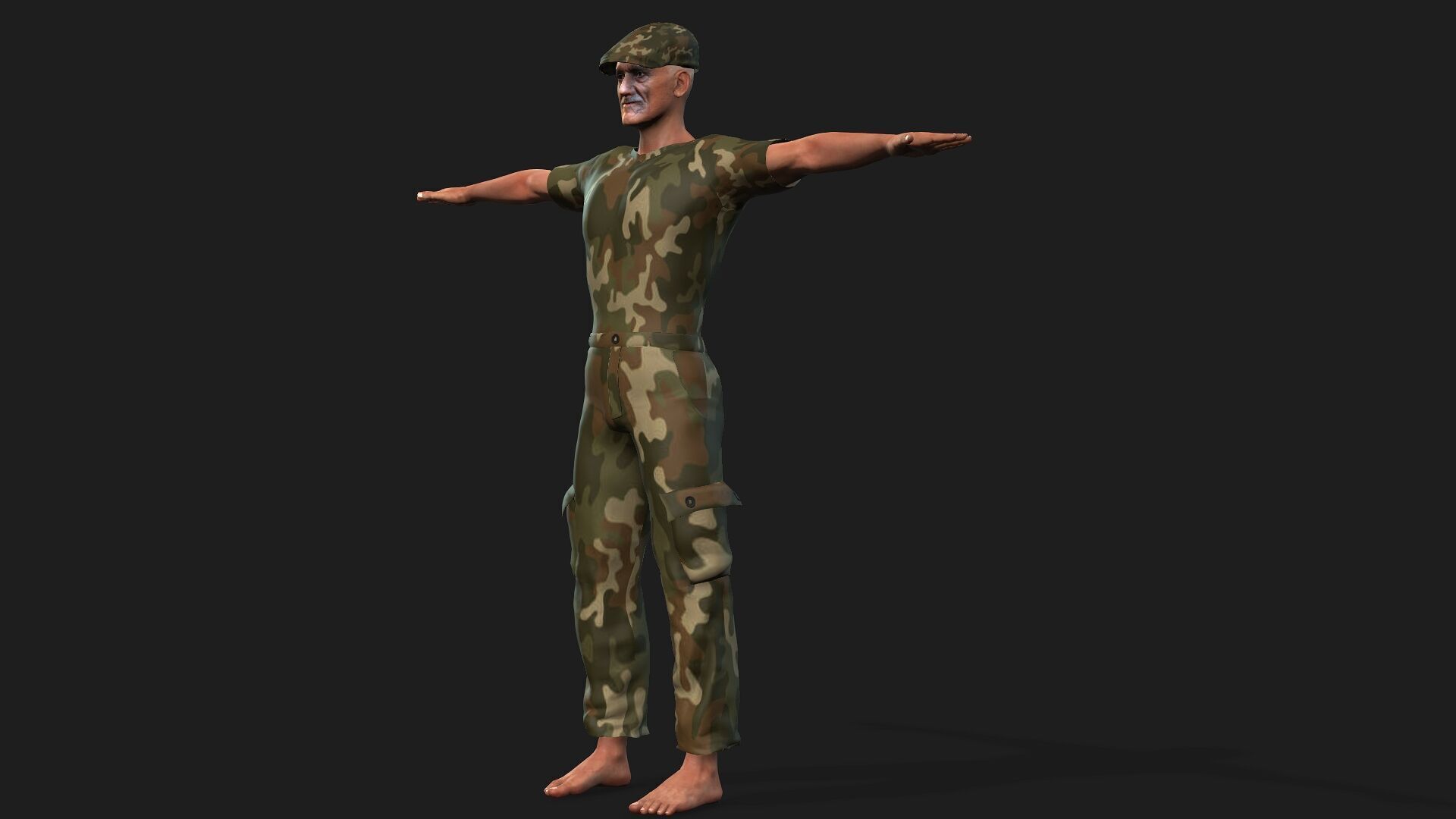 hyper realistic old hunter  3D model_6