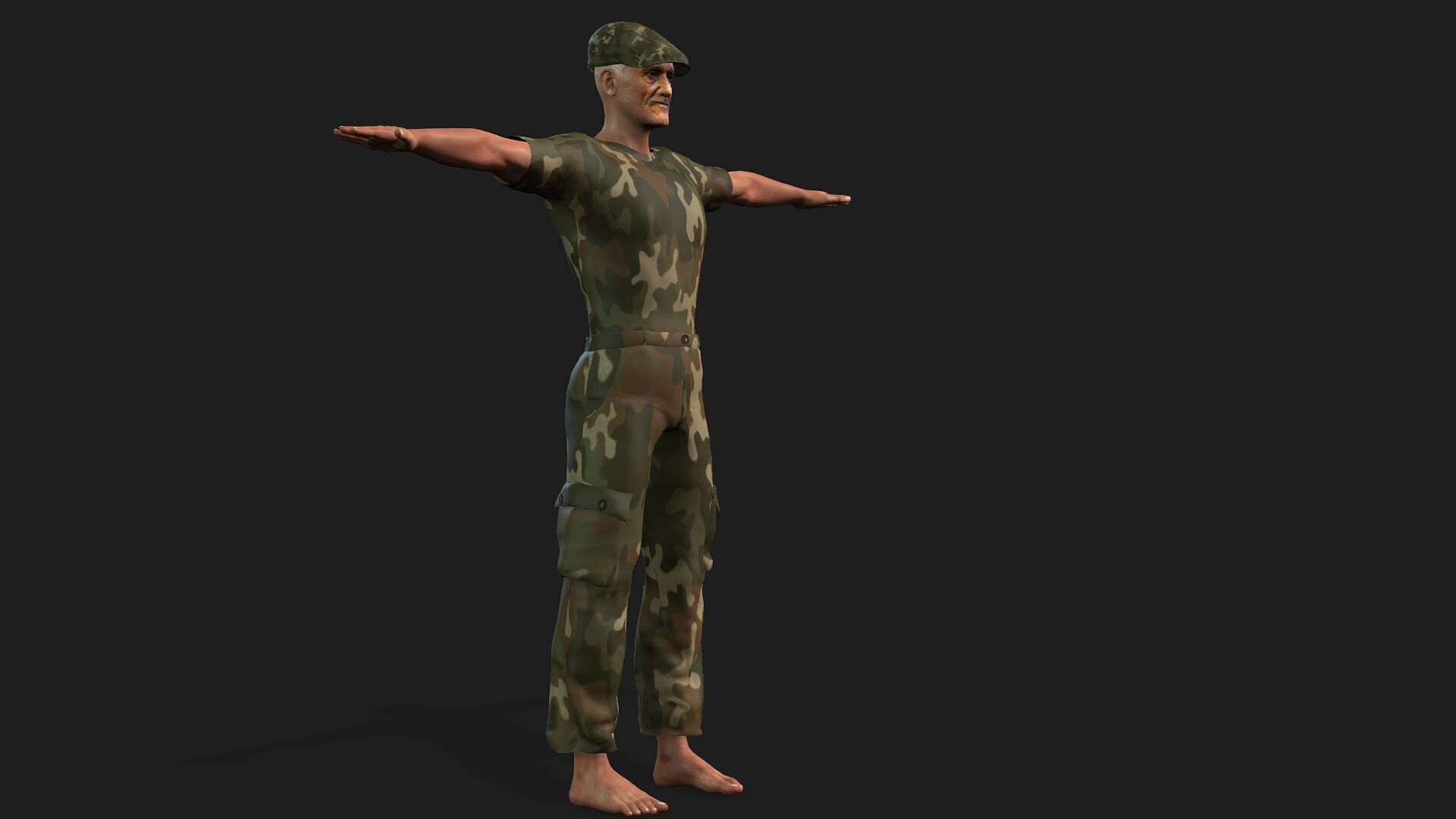 hyper realistic old hunter  3D model_7