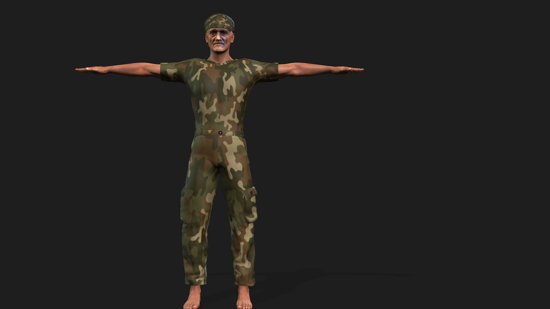 hyper realistic old hunter  3D model_11