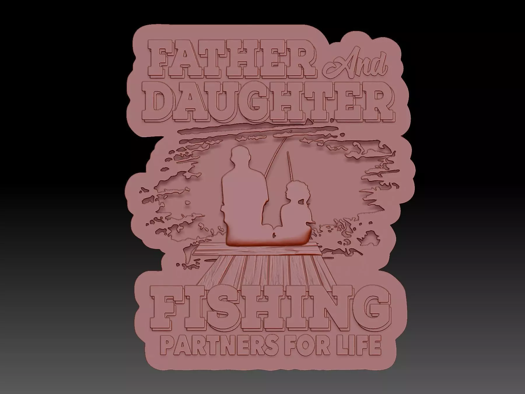 Father and Daughter 3D print model