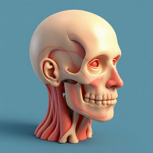 Human Head Anatomy 3D Model Low-poly 3D model