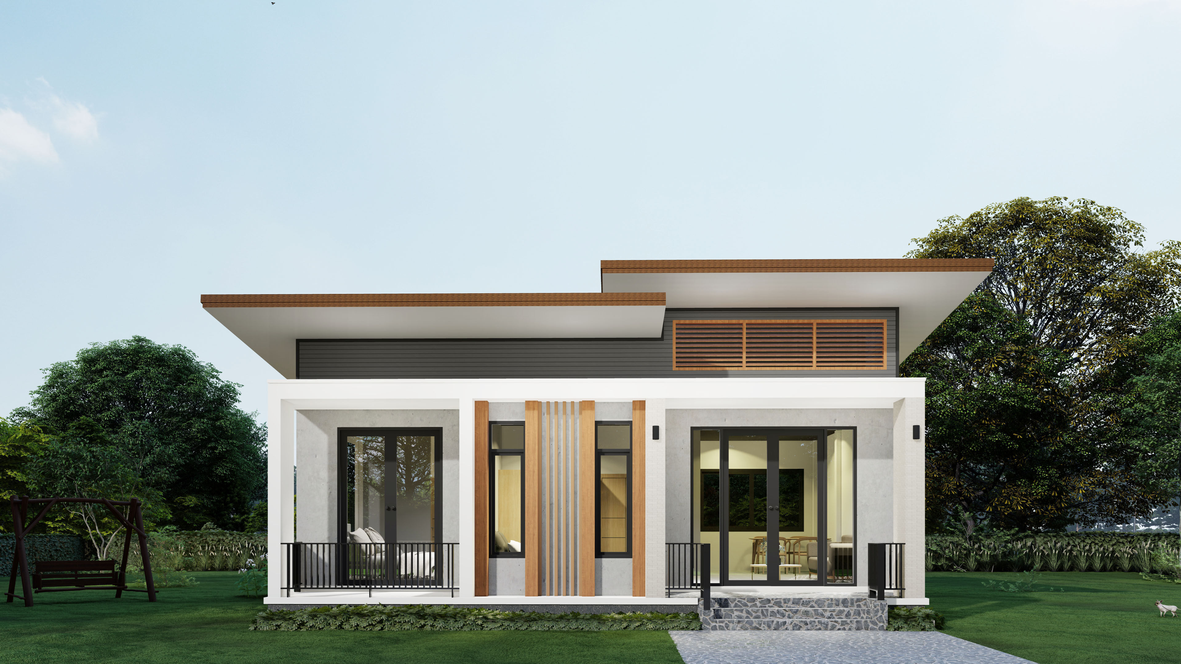 Tropical modern house 3D print model_1