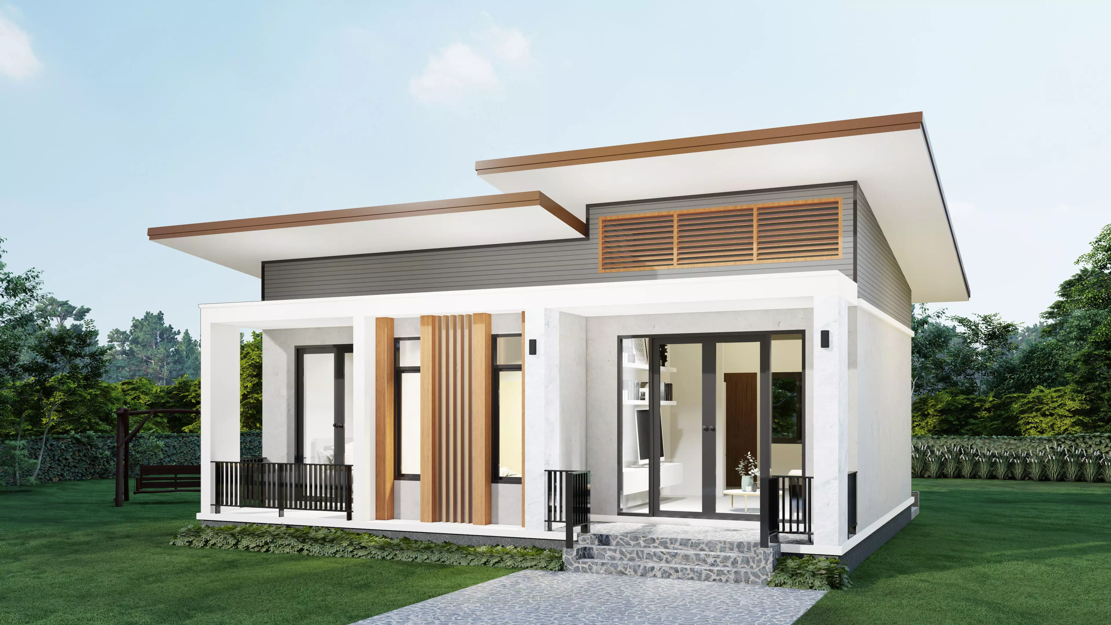 Tropical modern house 3D print model_0