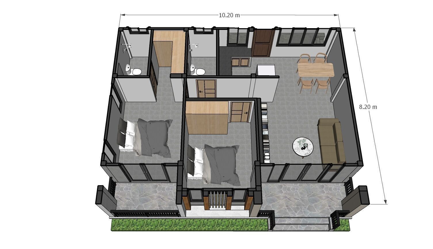Tropical modern house 3D print model_3