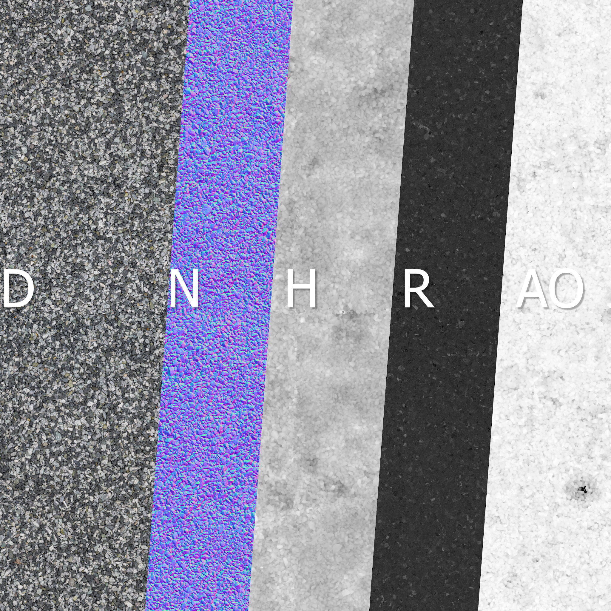 Black and white gravel material 05 Low-poly 3D model_8