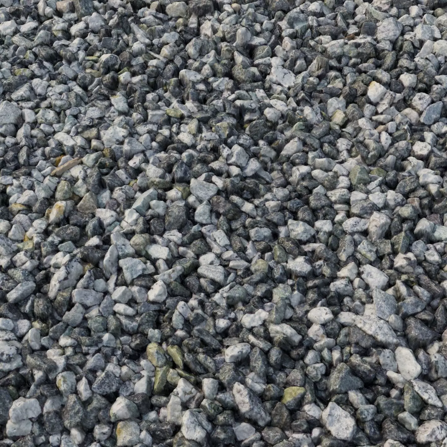 Black and white gravel material 05 Low-poly 3D model_0