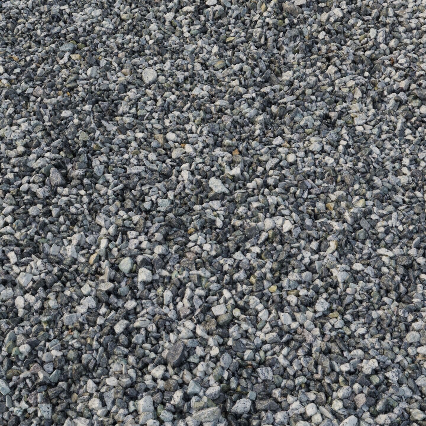 Black and white gravel material 05 Low-poly 3D model_5