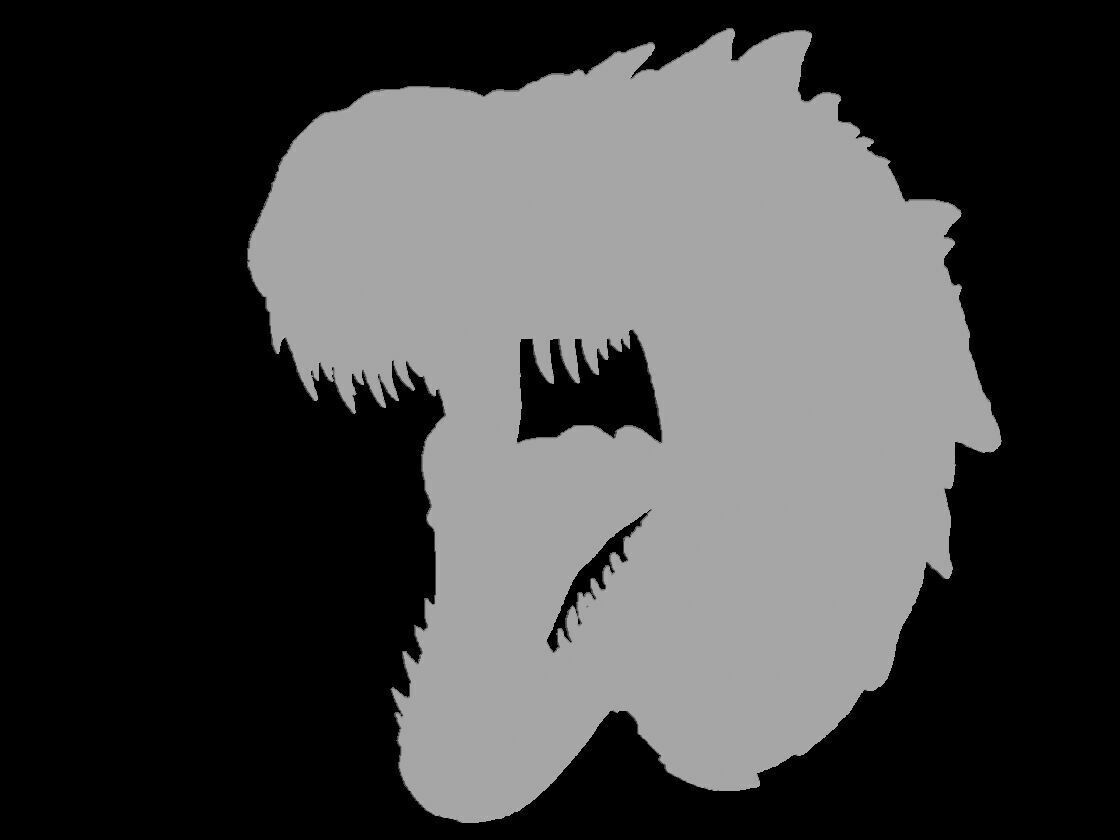 Ferocious Dinodzut Face Relief Sculpture 3D print model_6