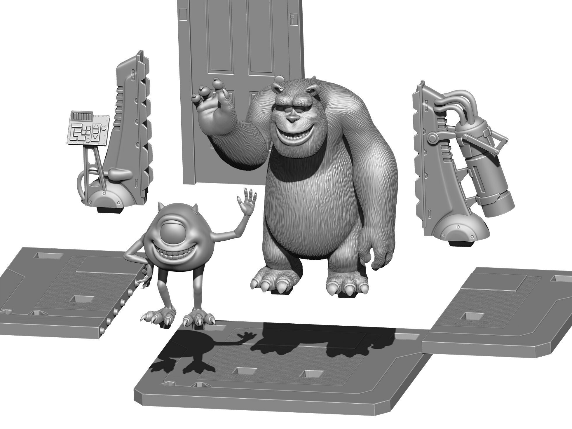 Monsters Inc for 3D printing STL 3D print model_25