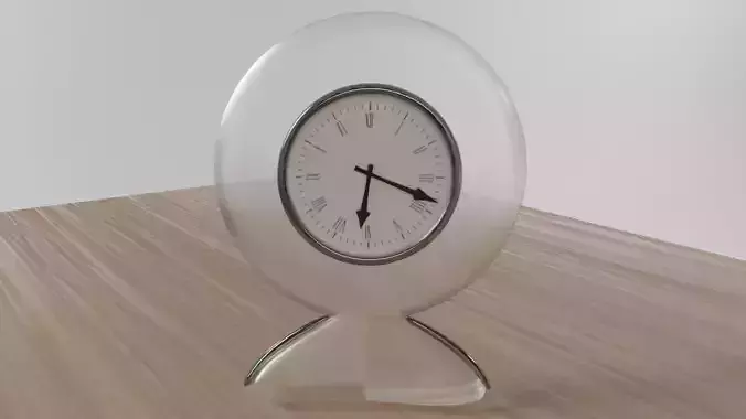 Elegant Glass Desk Clock Blender 3D Model