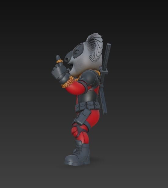 KoalaPool Unique 3D Printed Statue of the Superhero Koala 3D model_16
