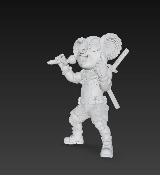 KoalaPool Unique 3D Printed Statue of the Superhero Koala 3D model_11