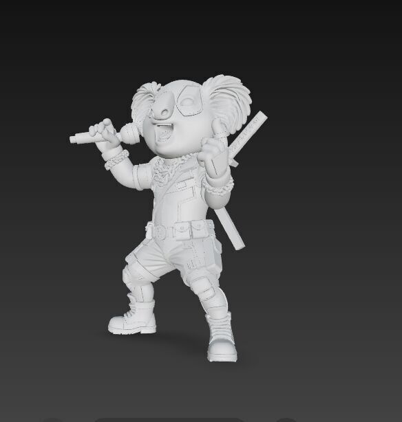 KoalaPool Unique 3D Printed Statue of the Superhero Koala 3D model_5