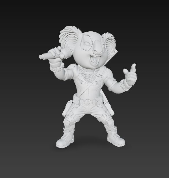 KoalaPool Unique 3D Printed Statue of the Superhero Koala 3D model_13