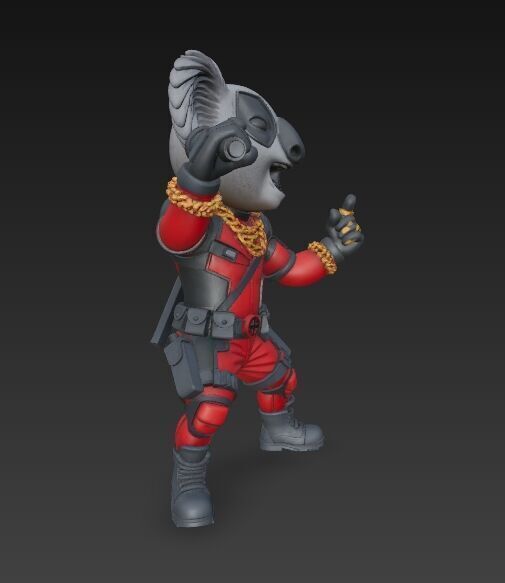 KoalaPool Unique 3D Printed Statue of the Superhero Koala 3D model_12