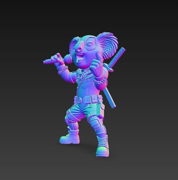 KoalaPool Unique 3D Printed Statue of the Superhero Koala 3D model_4