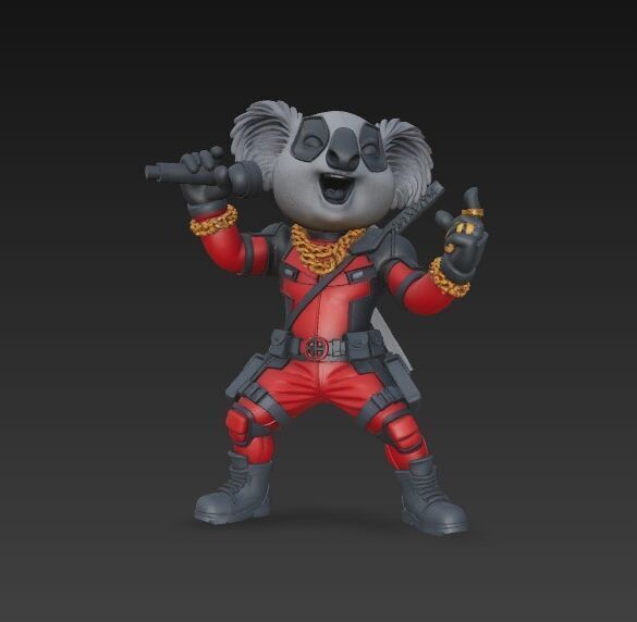 KoalaPool Unique 3D Printed Statue of the Superhero Koala 3D model_1