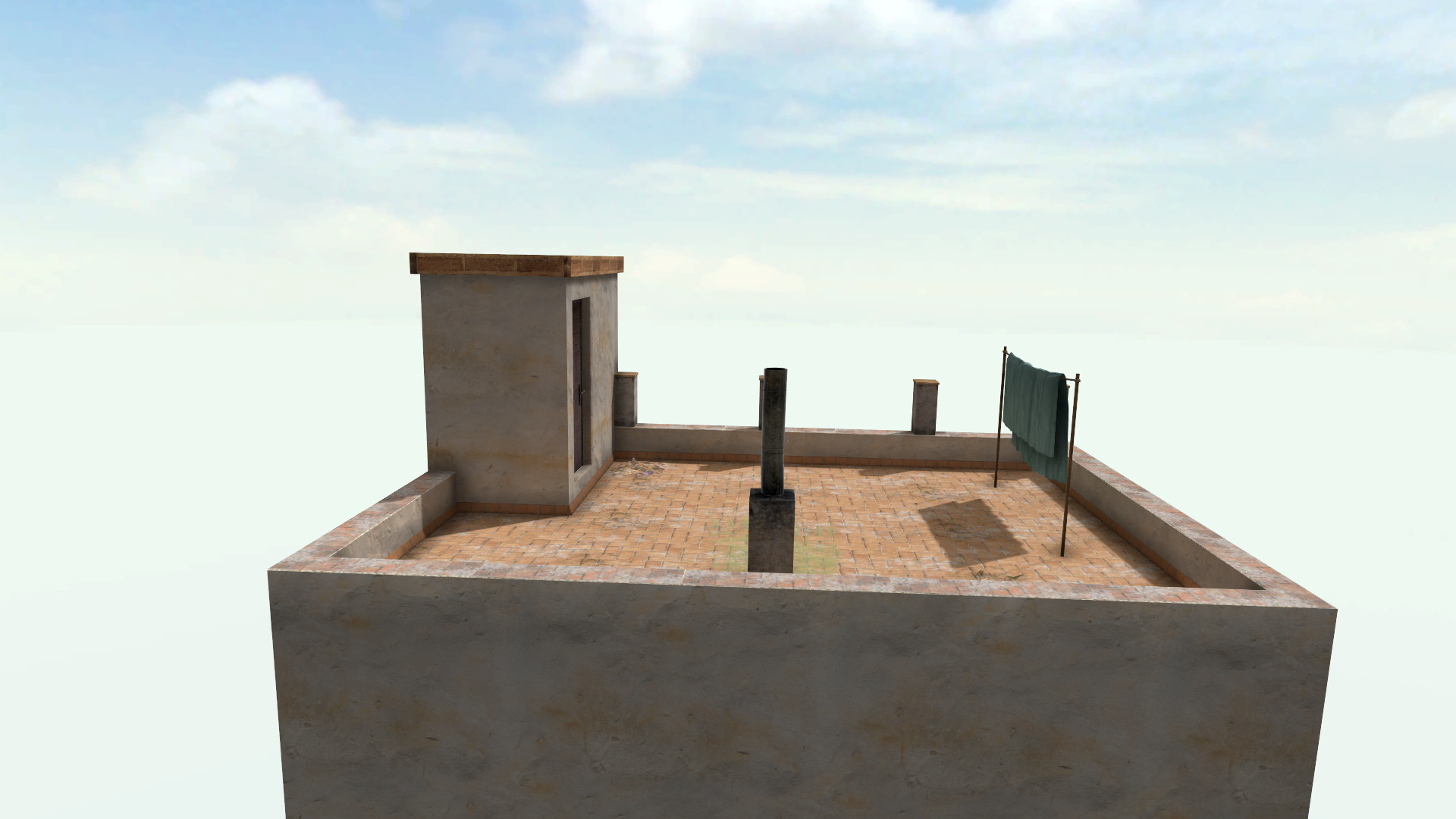 Old High-Quality 3D Colonial House Low-poly 3D model_4