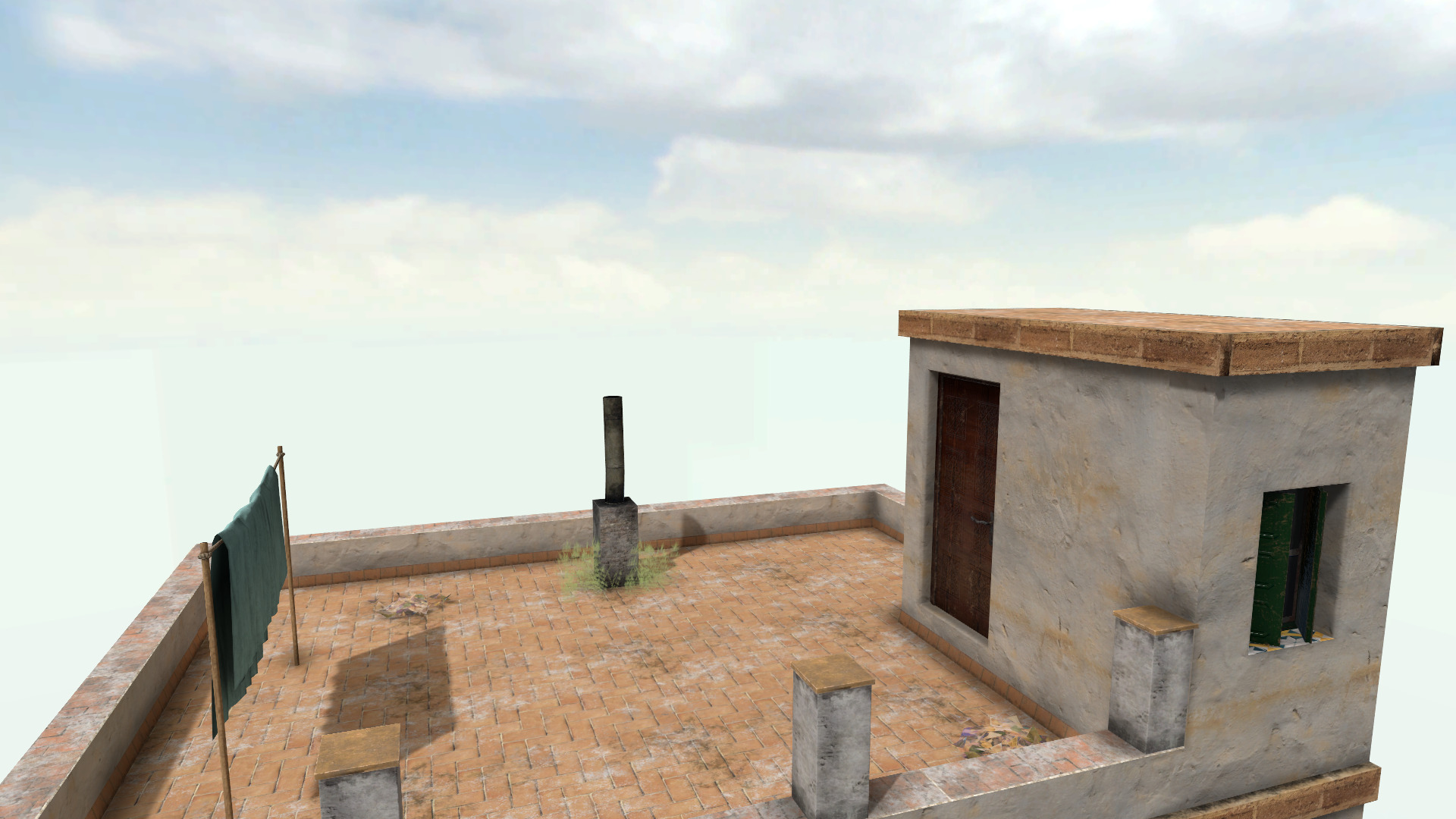 Old High-Quality 3D Colonial House Low-poly 3D model_3