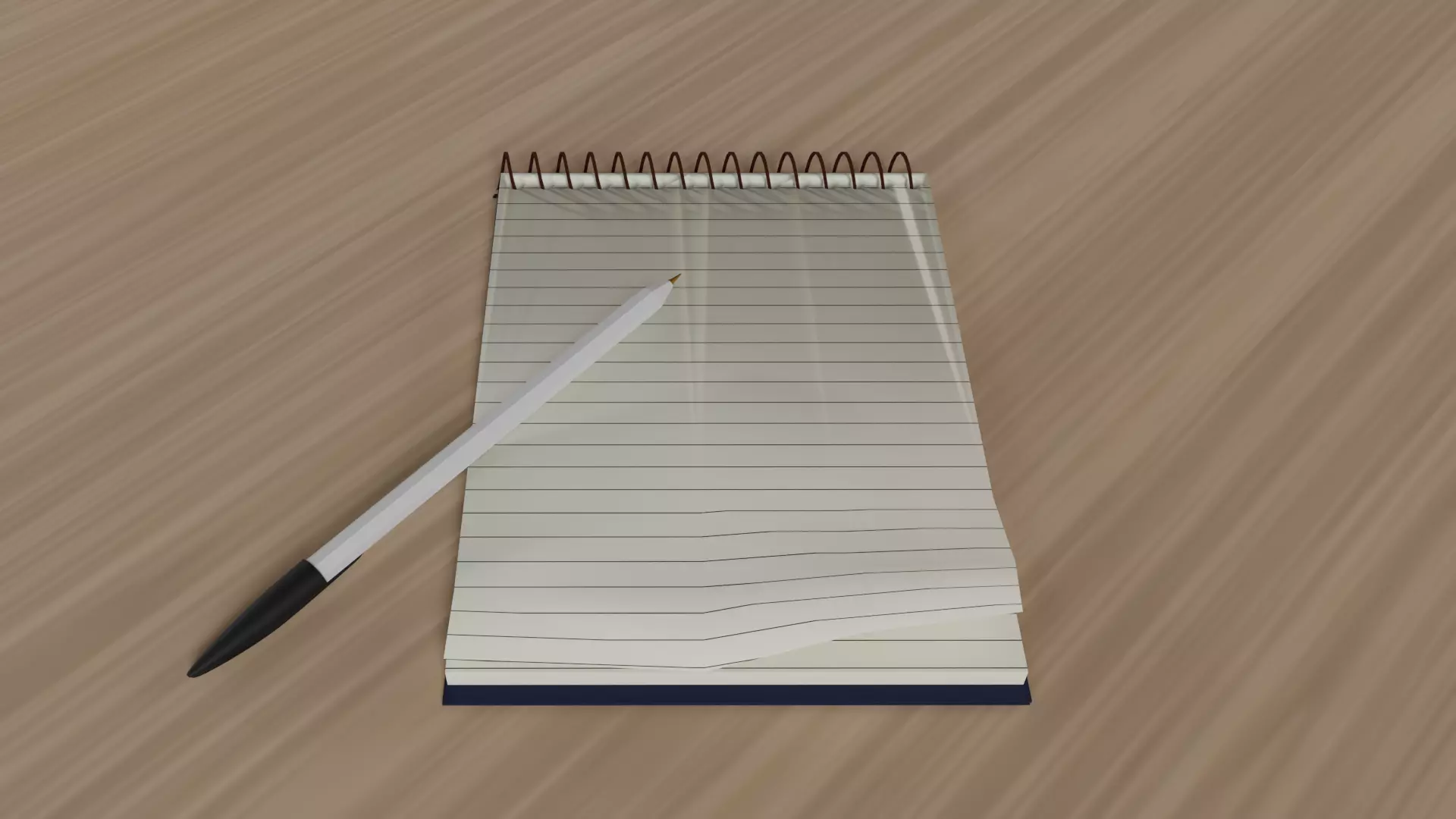 Free Notebook with Pen Blender 3D Model Free low-poly 3D model_0
