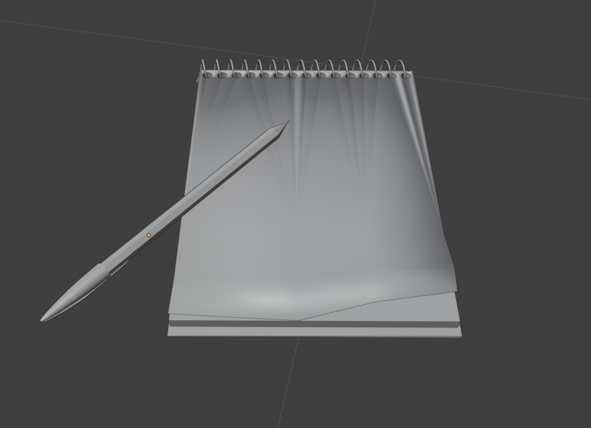 Free Notebook with Pen Blender 3D Model Free low-poly 3D model_1
