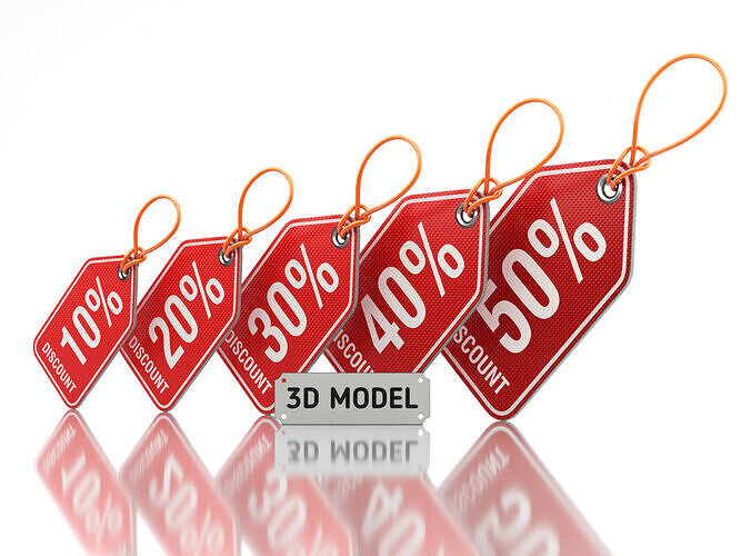 Discount Label Set 3D model