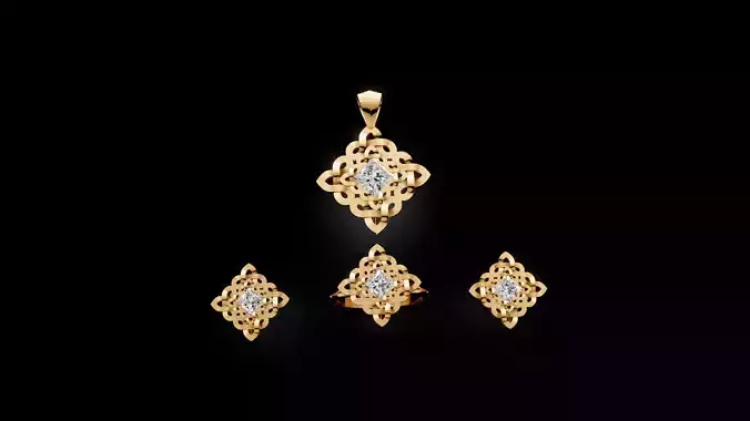 Celtic knot pendant Earrings Ring