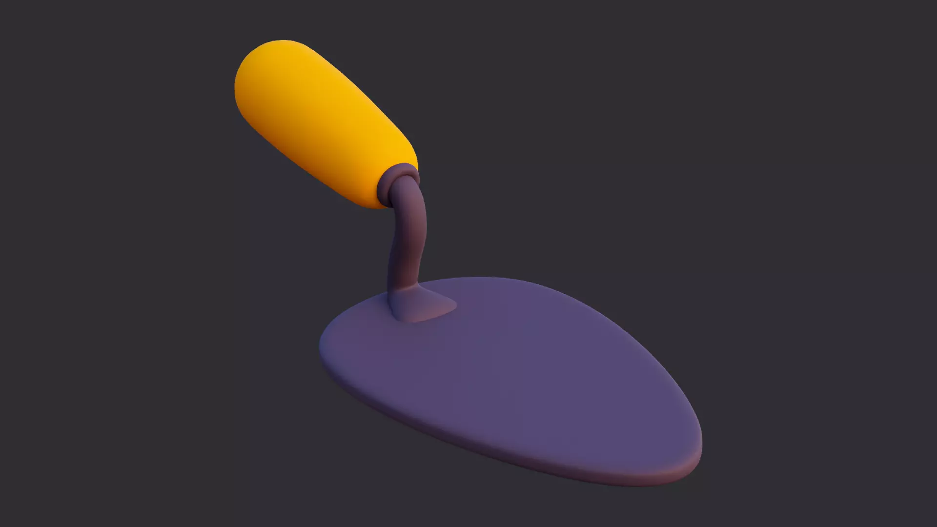 Stylized Garden Trowel 3D model_0