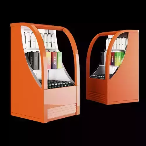 Fridge with drinks 3 3D model