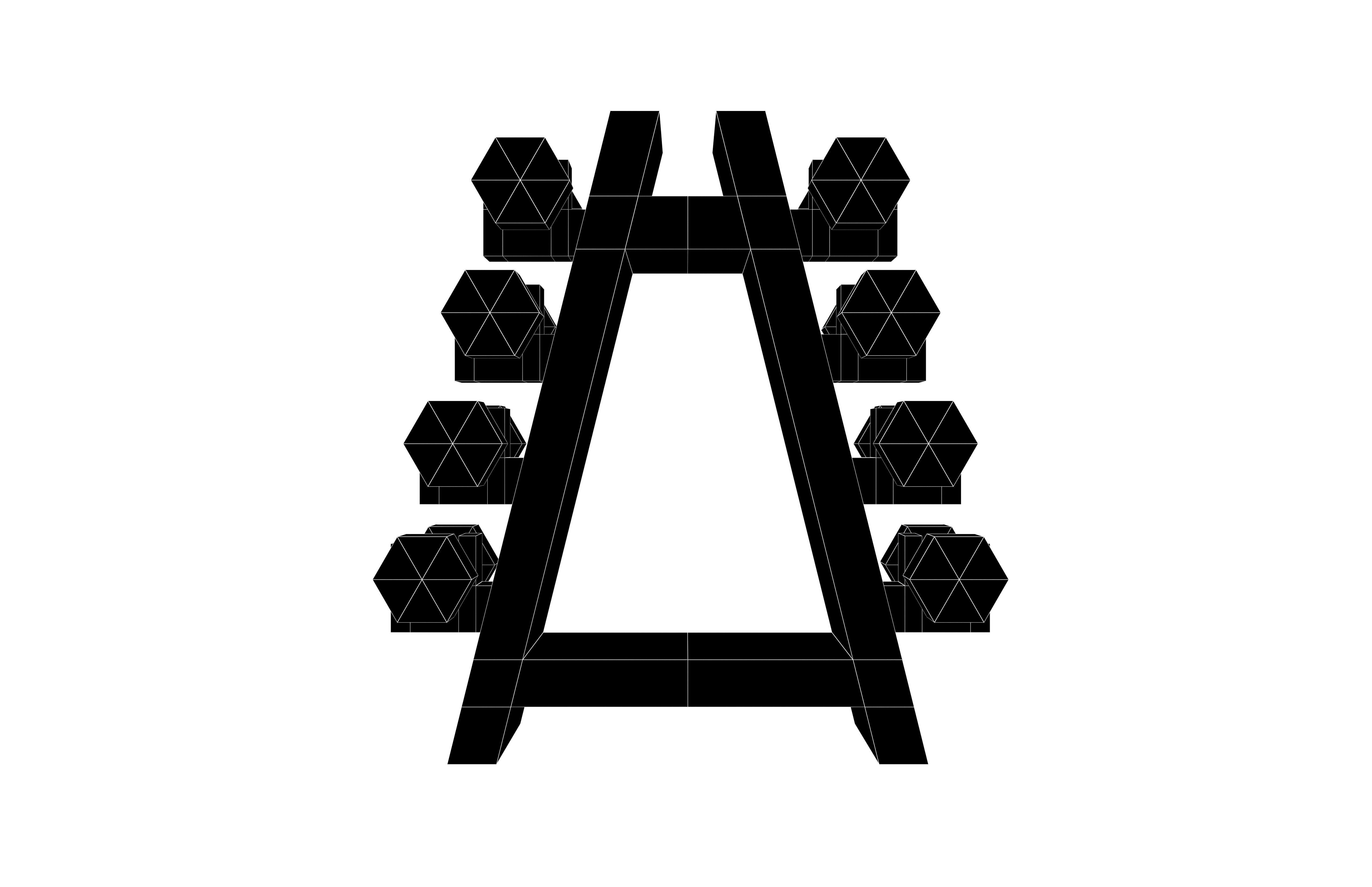 Low poly Dumbbell Rack v1 001 Low-poly 3D model_5