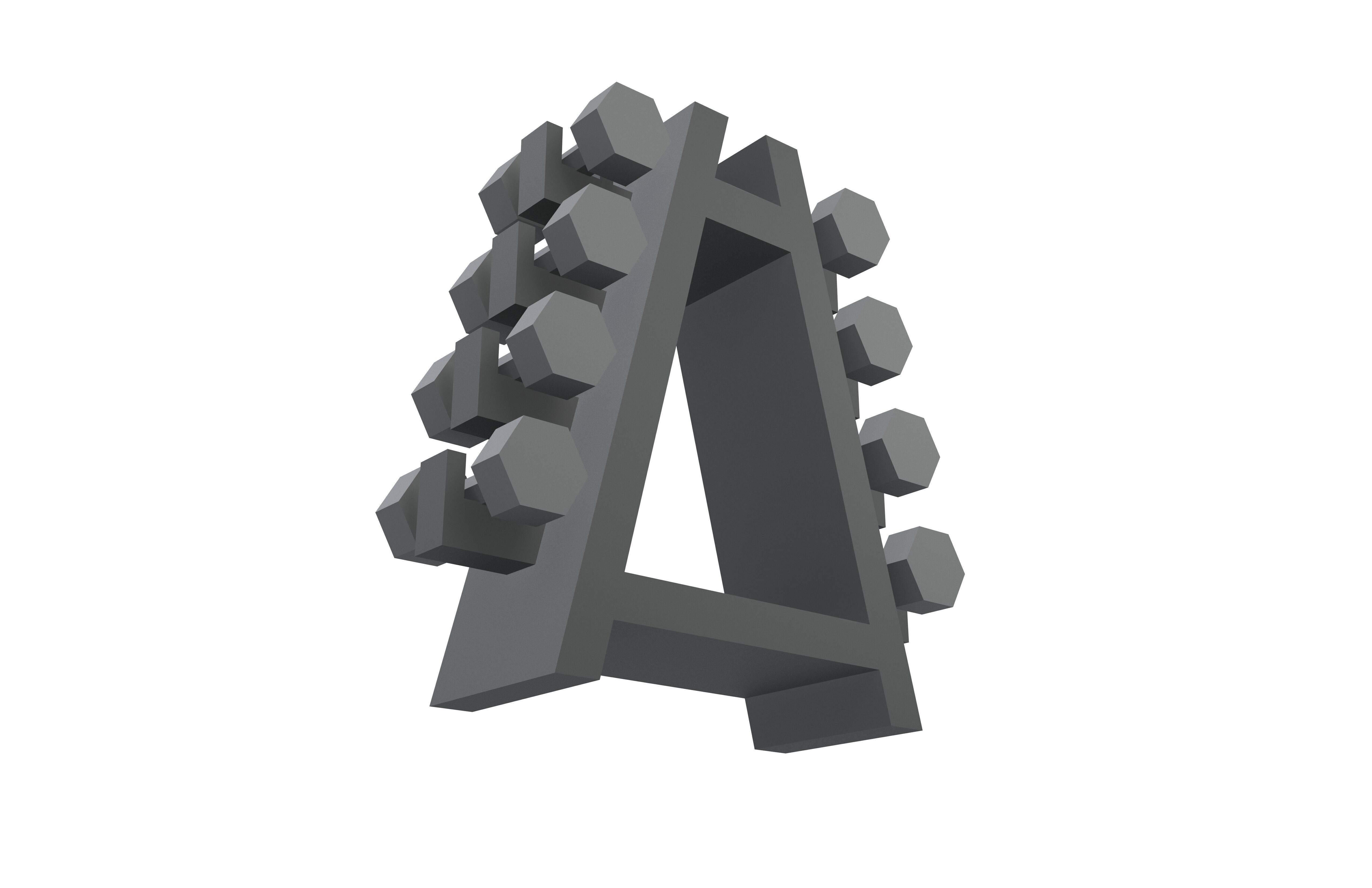 Low poly Dumbbell Rack v1 001 Low-poly 3D model_3