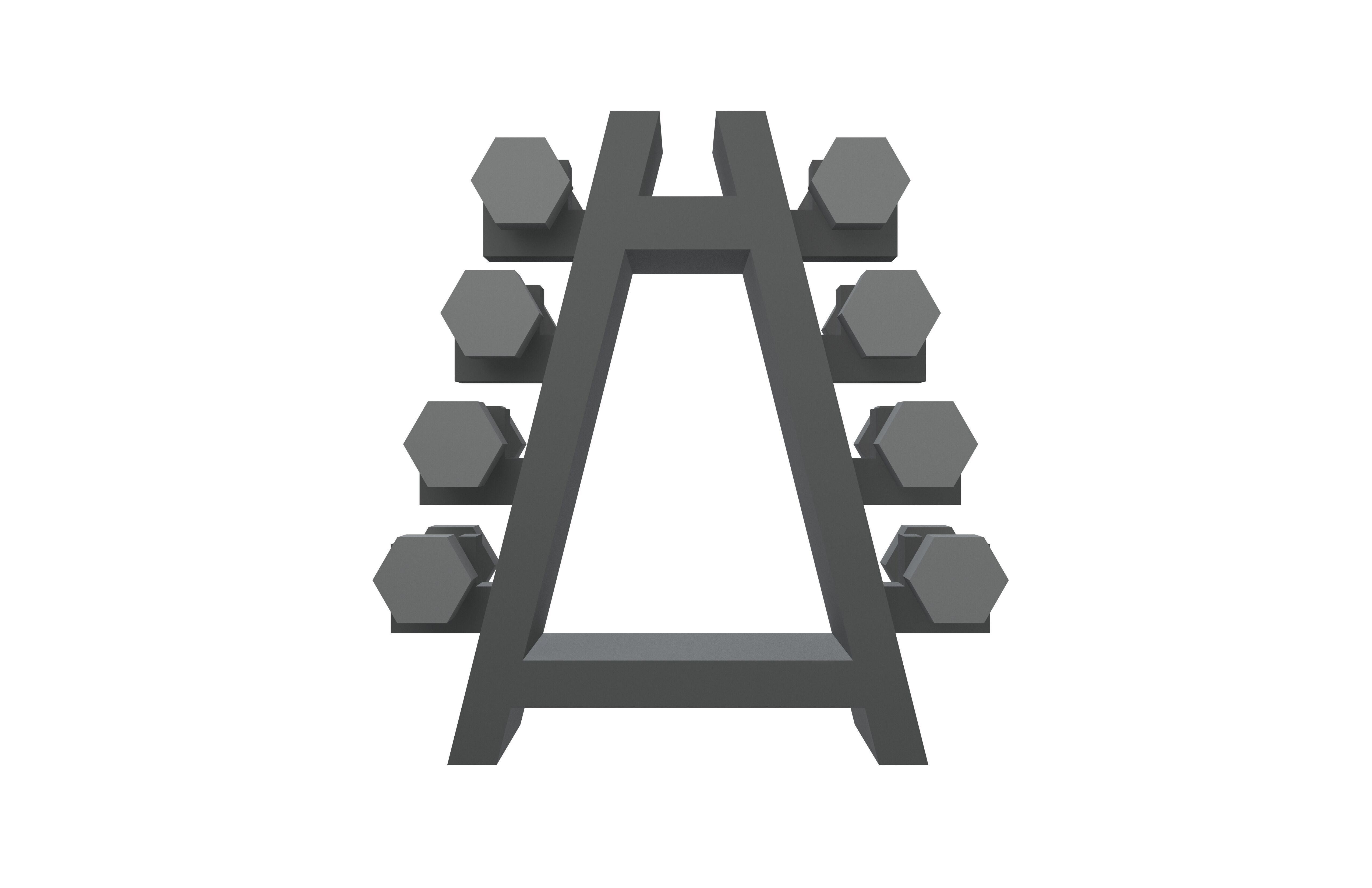 Low poly Dumbbell Rack v1 001 Low-poly 3D model_1
