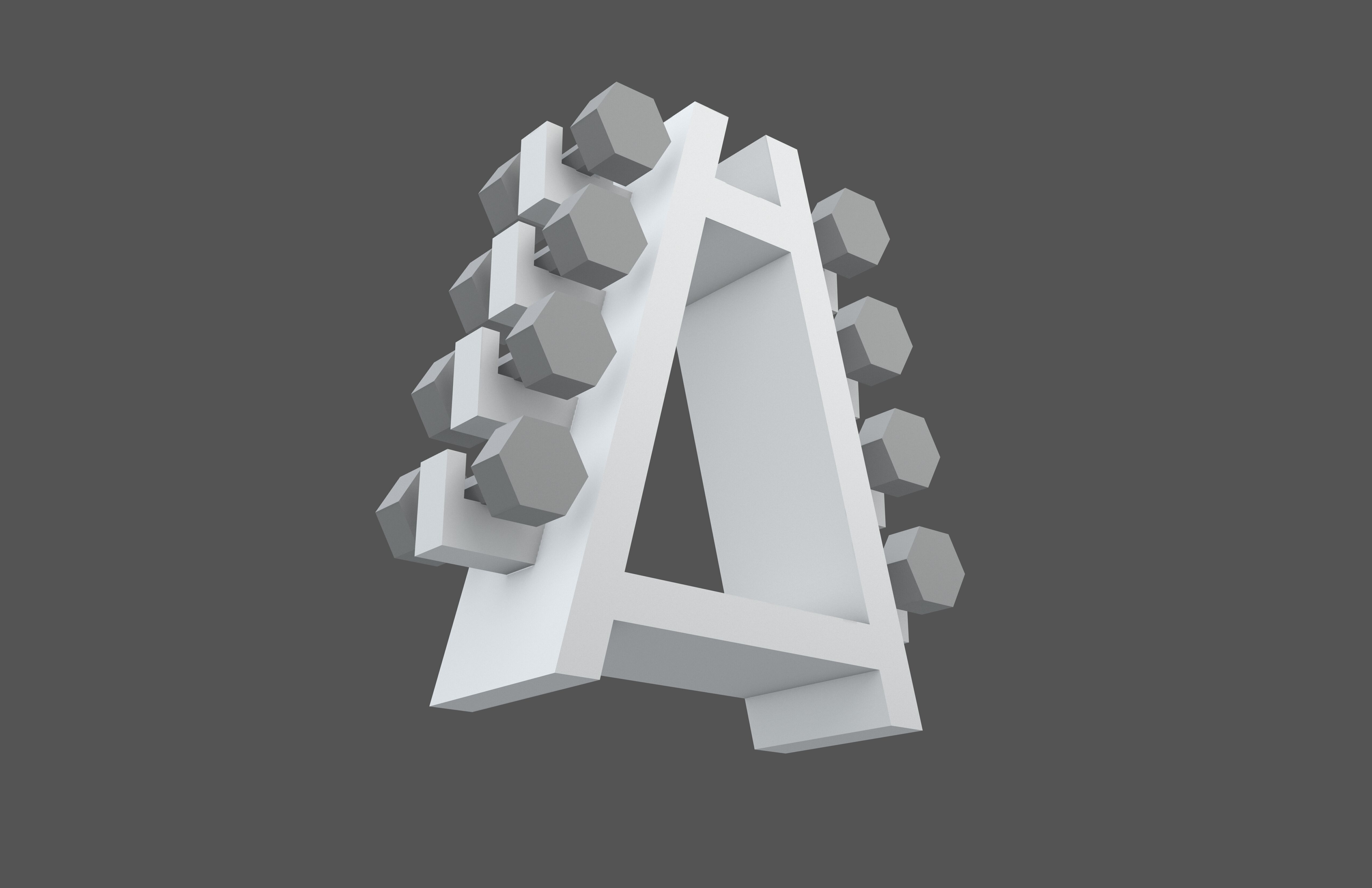 Low poly Dumbbell Rack v1 002 Low-poly 3D model_3