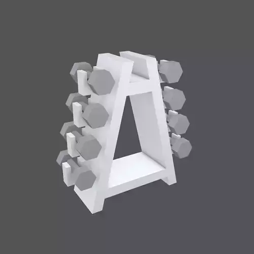 Low poly Dumbbell Rack v1 002