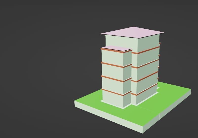 Low Poly Hospital Building 3D Model Low-poly 3D model_4