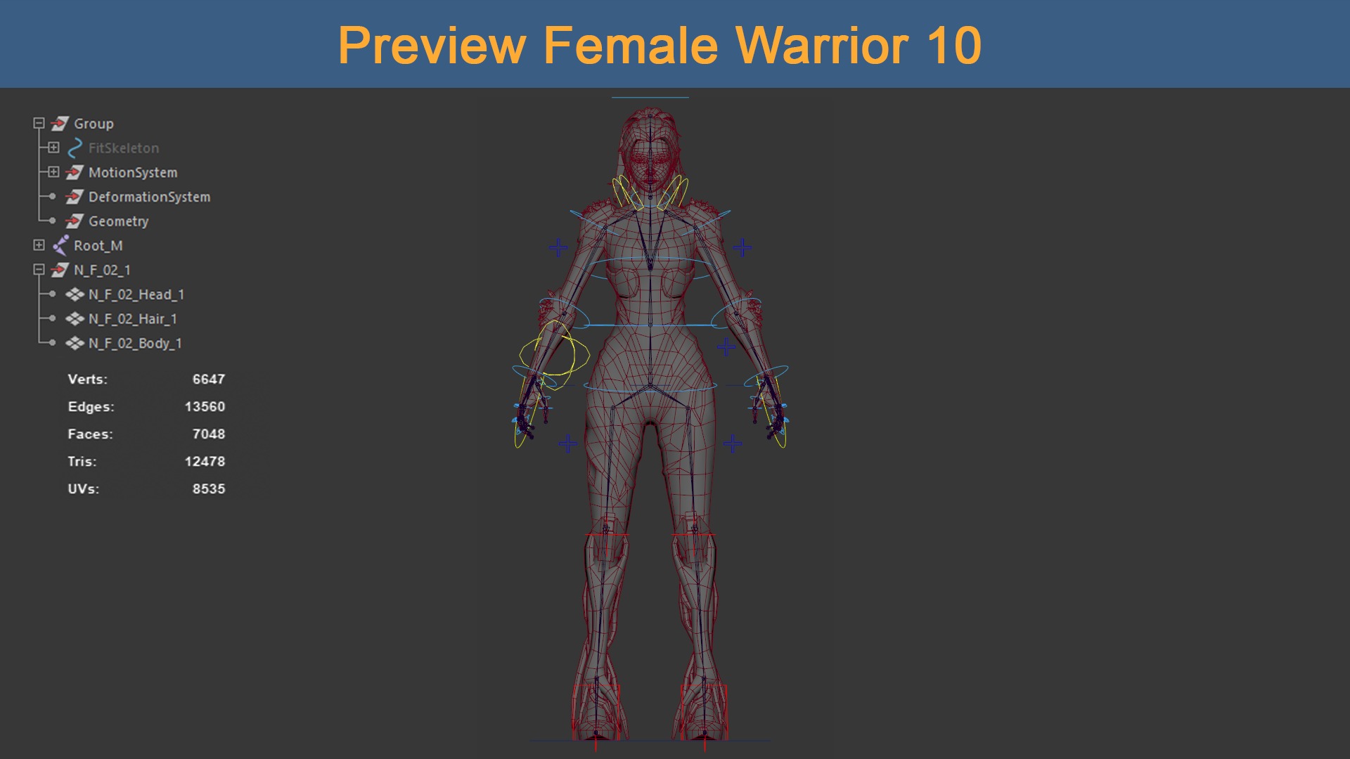 Asset 04 - 04 Models Character Warriors - Ready for game 3D Model Collection_17