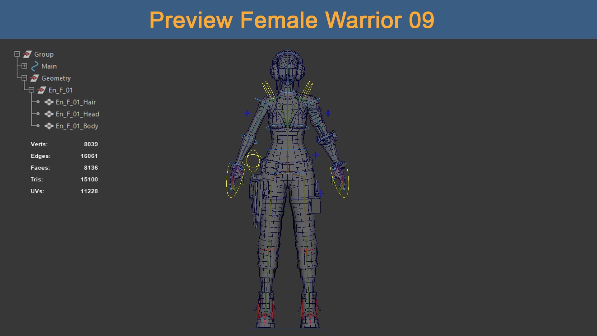 Asset 04 - 04 Models Character Warriors - Ready for game 3D Model Collection_14