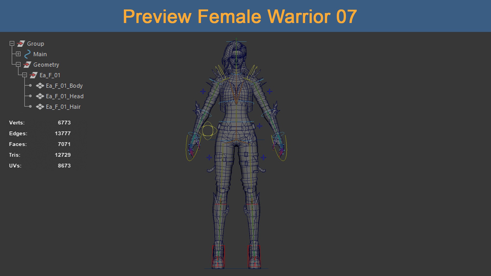 Asset 04 - 04 Models Character Warriors - Ready for game 3D Model Collection_8