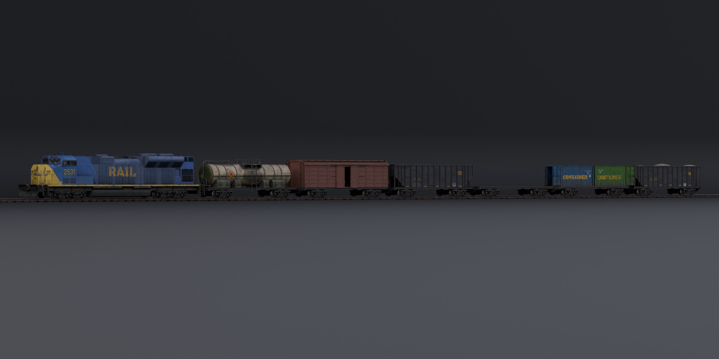 Train Pack Rig Low-poly 3D model_27